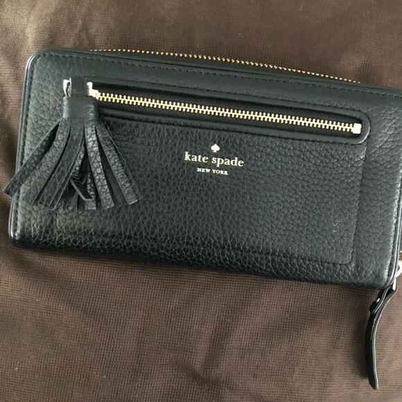 kate spade Handbags - SOLD! Kate Spade black tassel wallet